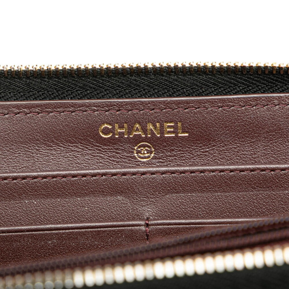 CHANEL Authentic Black Caviar Leather Logo Wallet - Picture 10 of 14